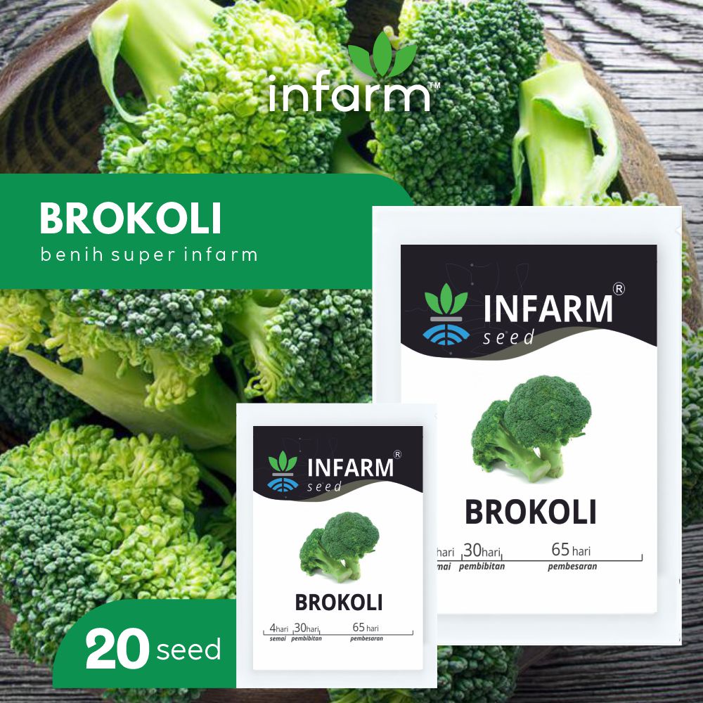 INFARM -  Benih Bibit Sayur Edible Rumahan Lengkap Kangkung Sawi Selada Pokcoy Caisim Brokoli Seledri Kubis Kol Daun Bawang-Brokoli