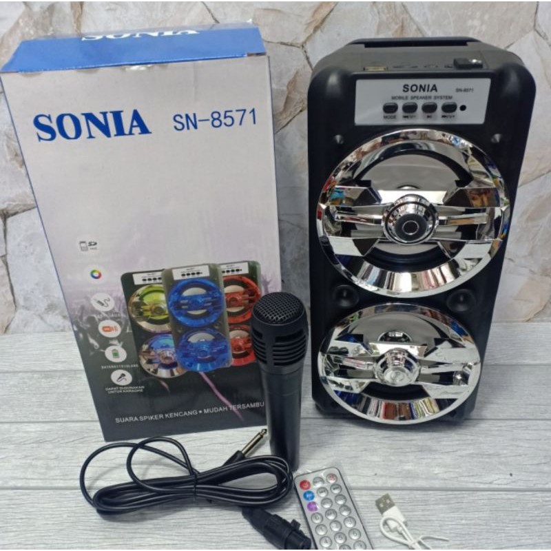 COD✓SPEAKER BLUETOOTH SONIA SN-8571 FREE MIC+REMOTE//SPEAKER SUPER BASS