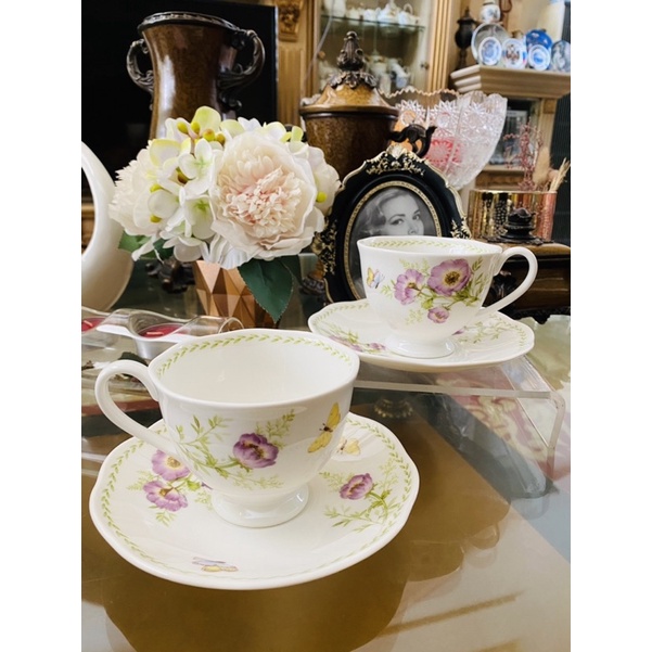 Tea Cup Saucer Saint James Esly / 2 Teacup Saucer Mewah Cantik