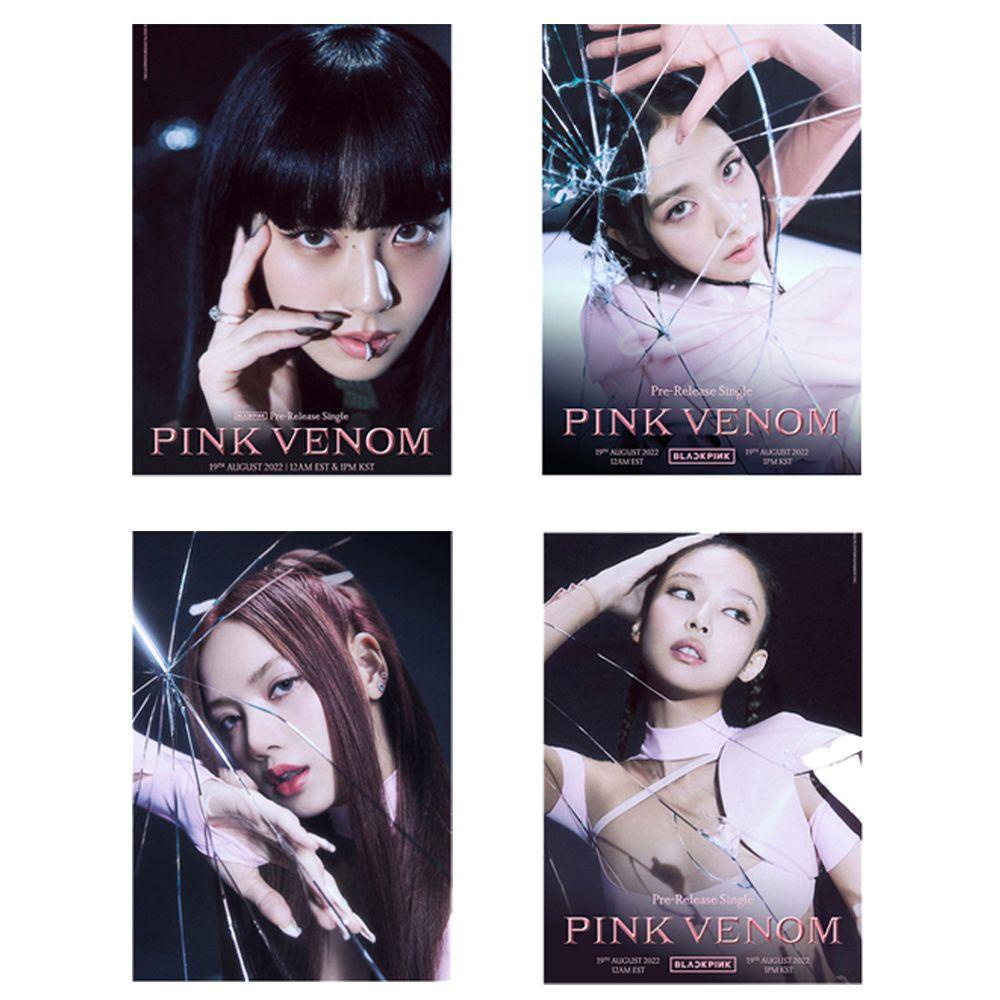 Needway  PINK VENOM Poster Ruang Tamu Kamar Tidur Fashion Kualitas Tinggi Lukisan Foto Kipas Hadiah Dekorasi Rumah Album Baru Stiker Dinding Lukisan Bergambar Self-adhesive Stickers
