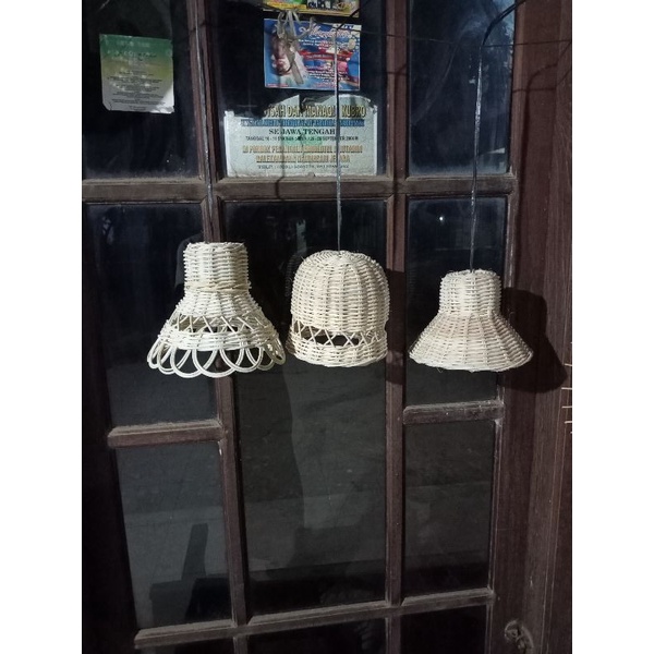 kap lampu rotan mini