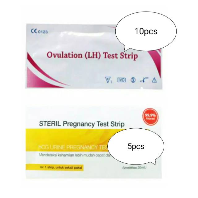 10pcs Ovulation Test + 5pcs Testpack Steril