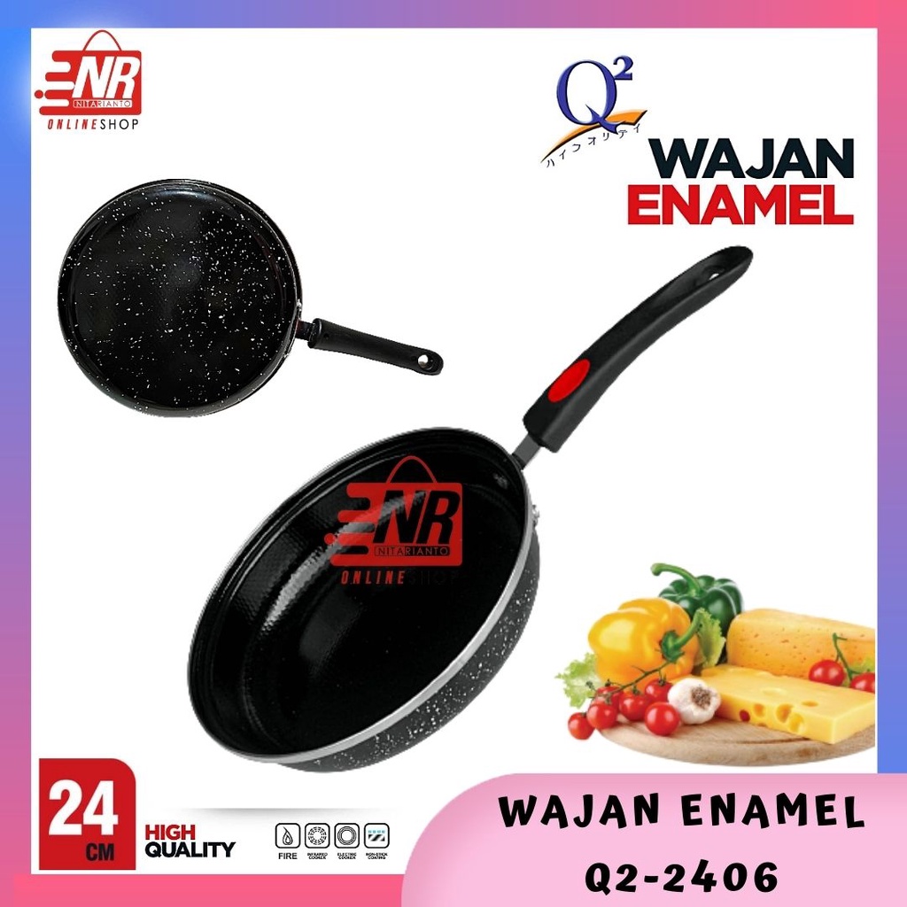 Wajan Enamel Serbaguna Q2-2406 / Wajan Enamel Q2 / Panci Goreng Q2