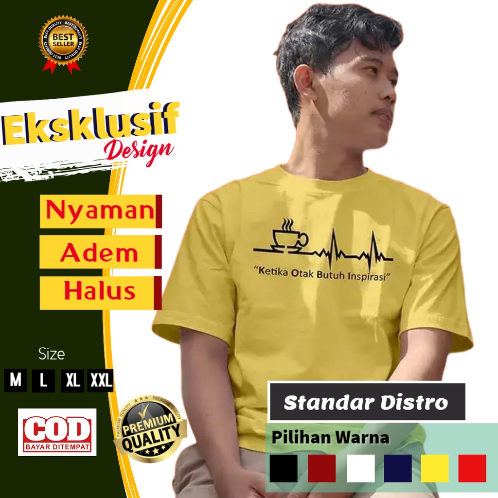 Kaos Ngopi Kopi Hitam Seduh Santri Baju Pria Cowo Cowok Lengan Pendek Distro Destro Kaos Tulisan Kat