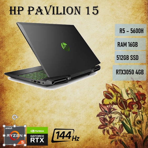 Jual Laptop Hp Pavilion Gaming 15 Ec2010ax Ryzen 5 5600h Ram 16gb 512ssd Rtx3050 4gb W10ohs 15 9663