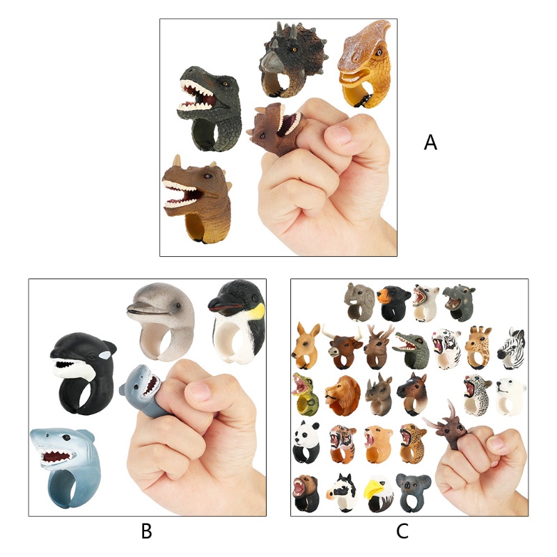 Mary Cincin Dinosaurus Lucu Novelty Animal Ring Gadget Cowok Cewek Cos-play Dressing Accs