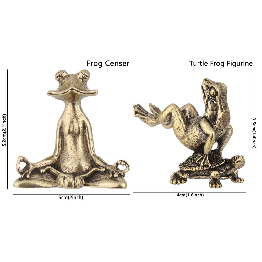 Populer Kuningan Kodok Pedupaan Kerajinan Hadiah Zen Meditate Dekorasi Rumah Retro Patung Hewan