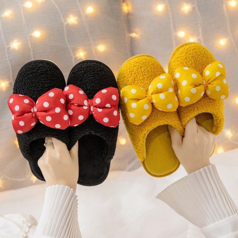 Sandal Slop Bulu Pita Polkadot Sandal Bustong Rumahan