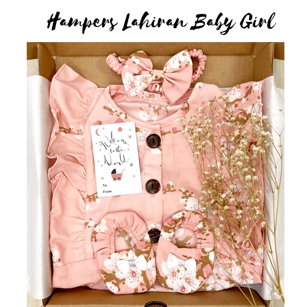 HAMPERS LAHIRAN MANDY VELVET Jumper Baju Sepatu Bandana bayi Anak perempuan gift set lahiran Kado Lucu Murah Terlaris SAKURA