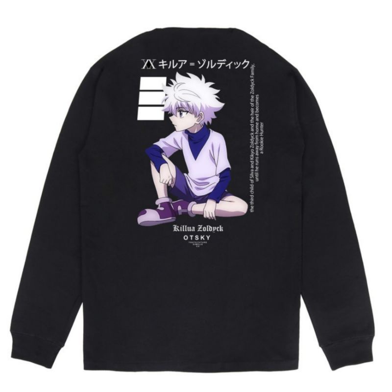 Otsky Kaos Lengan Panjang Killua Hunter x Hunter Black & White x LS 5002PA - 11D & 11D