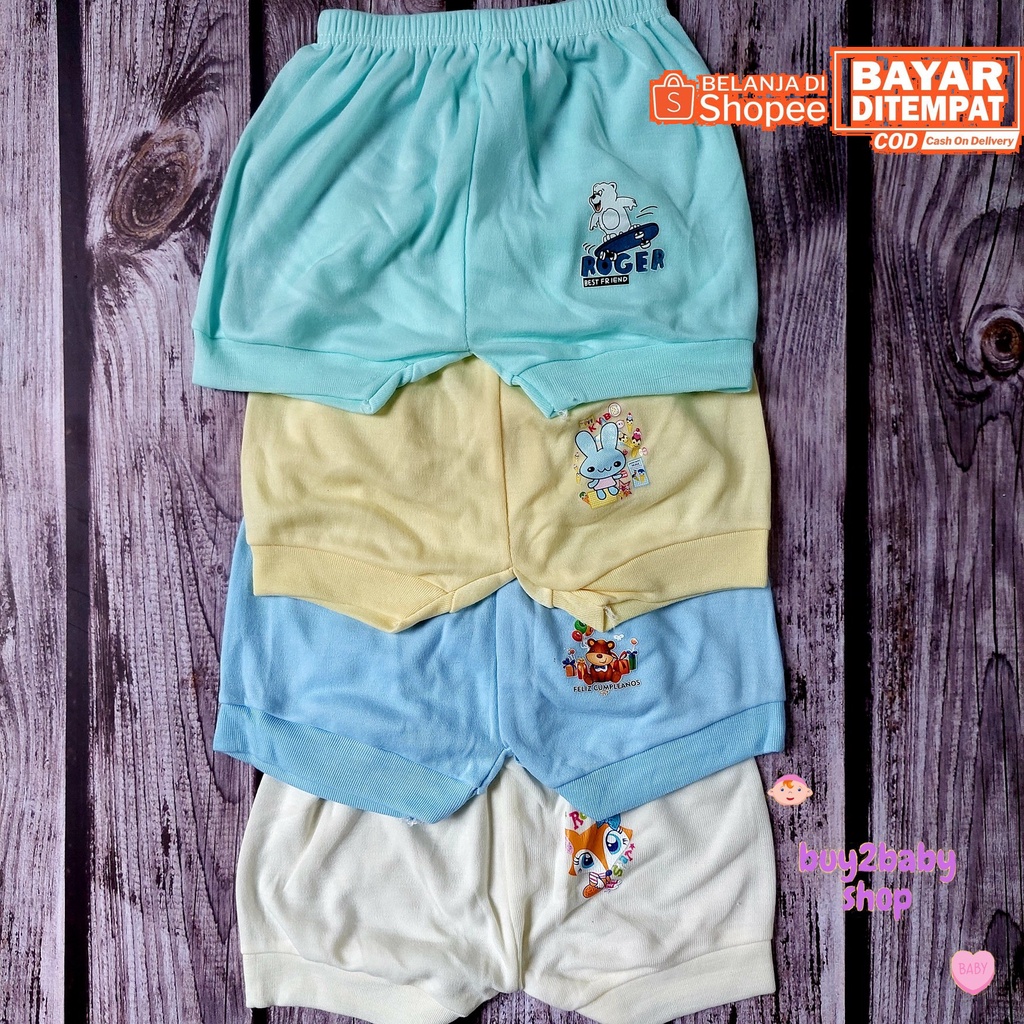 Celana pendek bayi model kotak Hoga murah berkualitas usia 6-12 bulan ISI 6 PCS