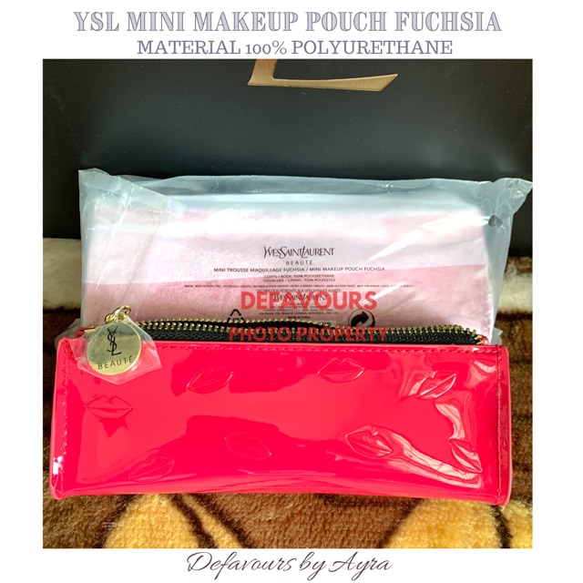 YSL MINI MAKEUP POUCH FUCHSIA