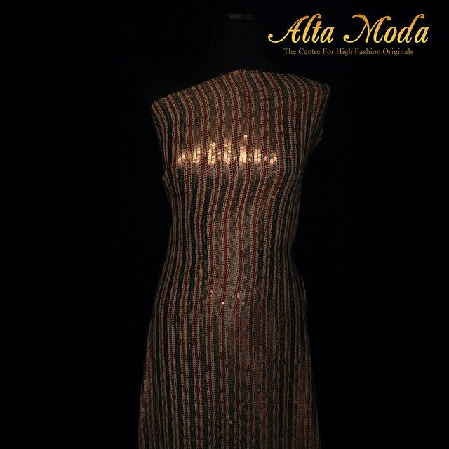 

Alta Moda Sequins Fancy Tile Full Beads Bordir Rosegold Orange (1M)