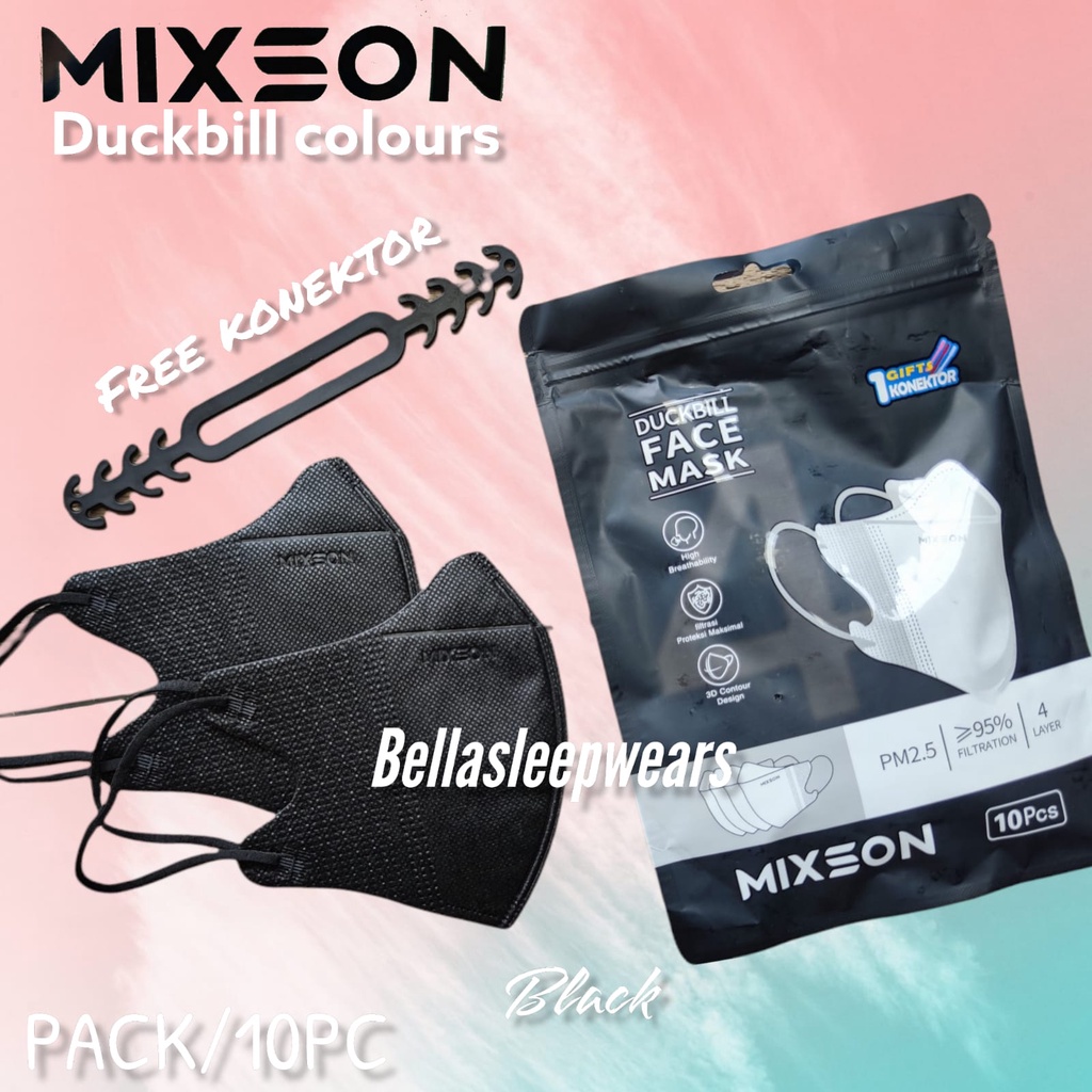 MIXSON DUCKBILL 4PLY EMBOS /10 - MASKER DUCKBILL MIXSON FREE KONEKTOR KEMENKES