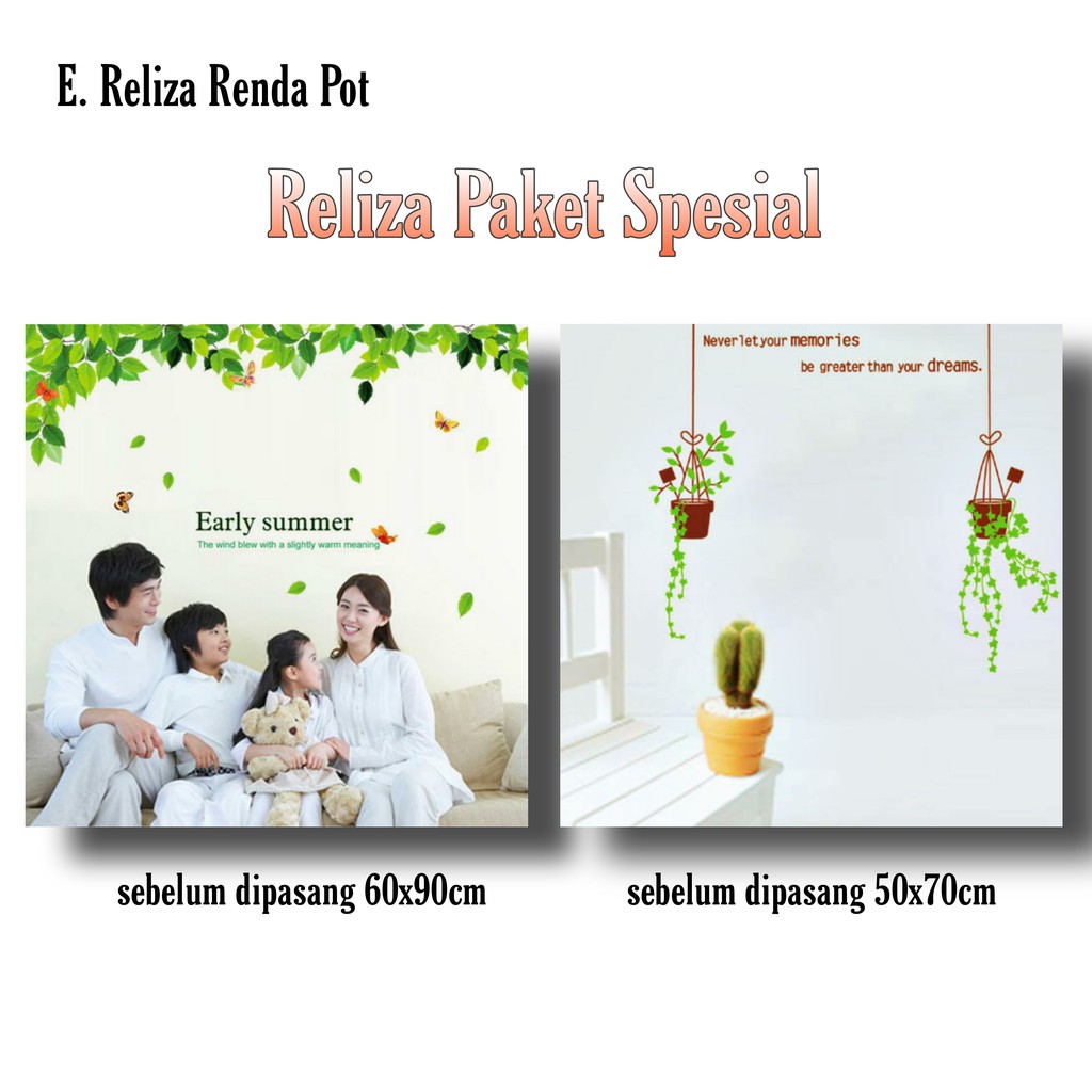 Reliza Wall Sticker Promo Paket Ramadhan Renda Garden Pot Gantung Stiker Dinding PR5