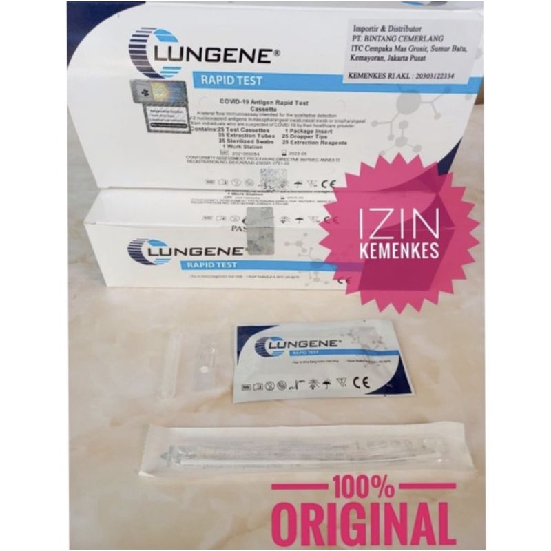 Alat Rapid Test Swab Tes Antigen Clungene Lungene Biru AKL Kemenkes Original Ecer Mandiri