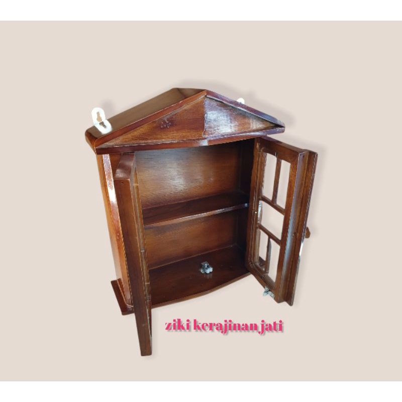 Kotak Obat / P3K Rumah Natural Kayu Jati Polos