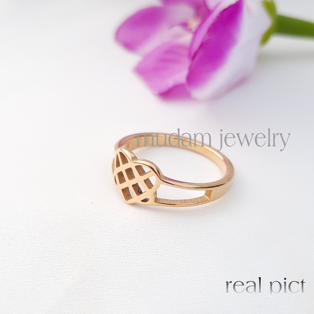 Cincin Titanium Love Ikatan Cinta/ ASLI Cincin Viral/ Cincin Kekinian Warna Rosegold dan Gold