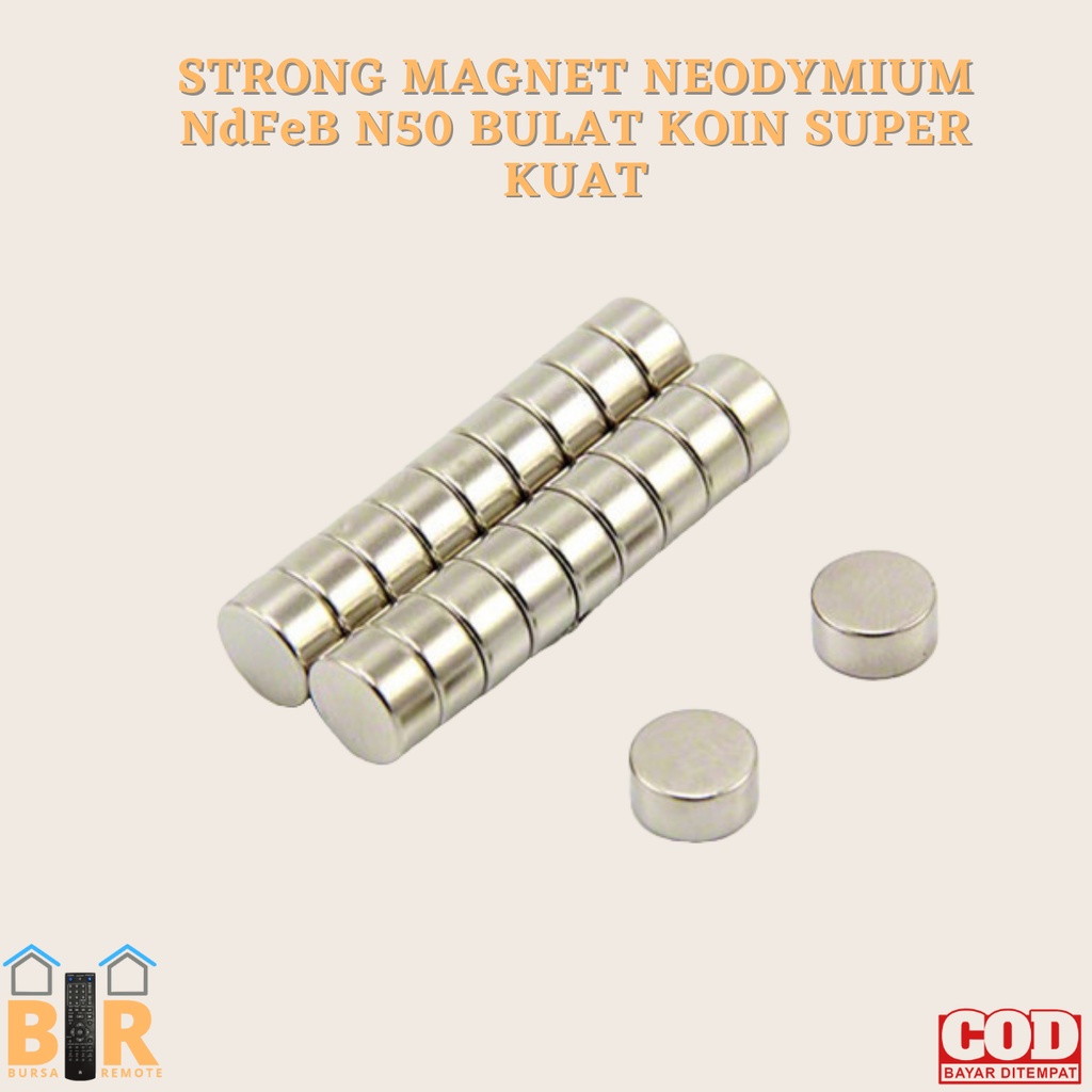 STRONG MAGNET NEODYMIUM NdFeB N50 BULAT KOIN SUPER magnet