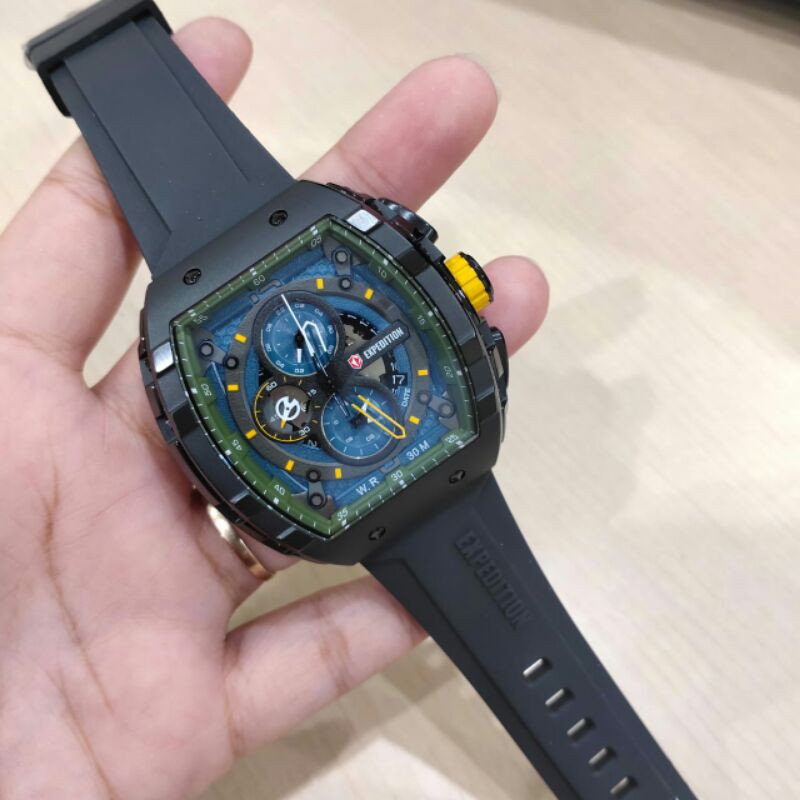 JAM TANGAN PRIA EXPEDITION E 6782 BLACK DIAL YELLOW NEW E6782 ORIGINAL