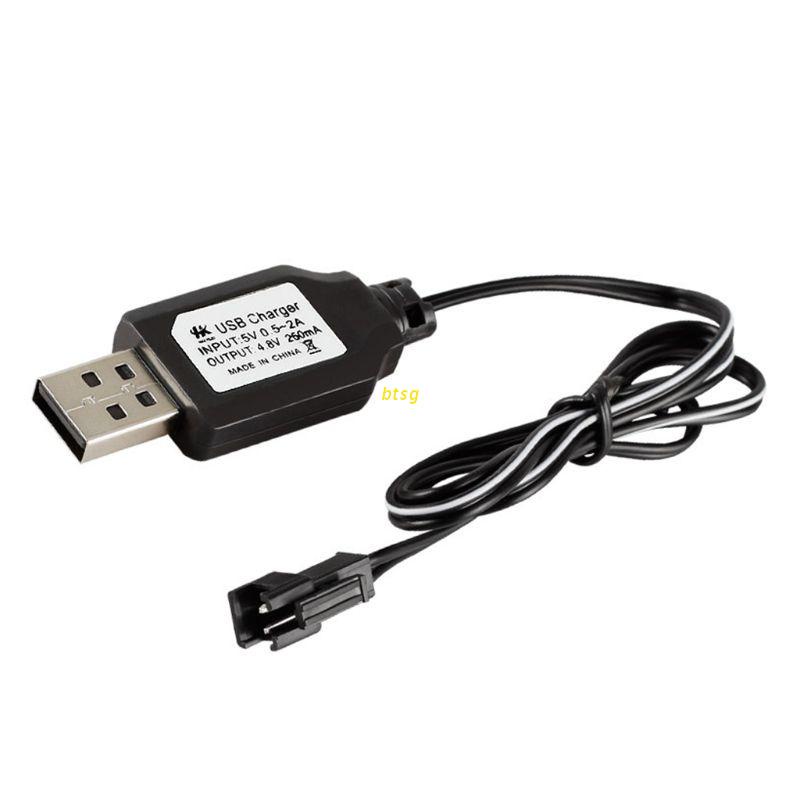 Btsg Adapter Charger Baterai Ni-Cd Ni-MH SM-2P 4.8V 250mA Output USB Untuk Mainan Mobil