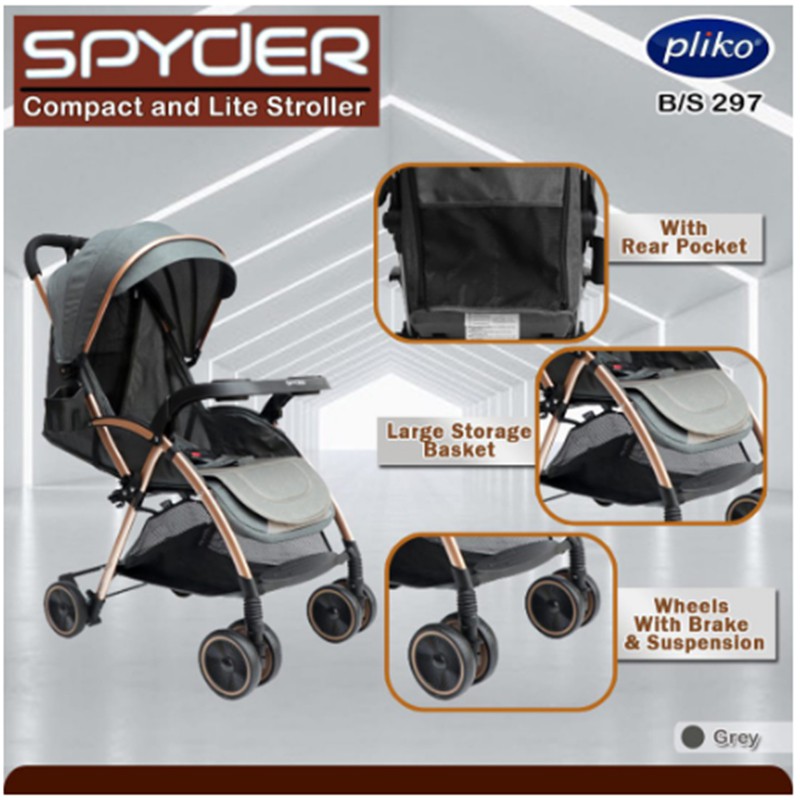 Stroller Pliko Spyder 297 Gold Frame Kereta Dorong Bayi