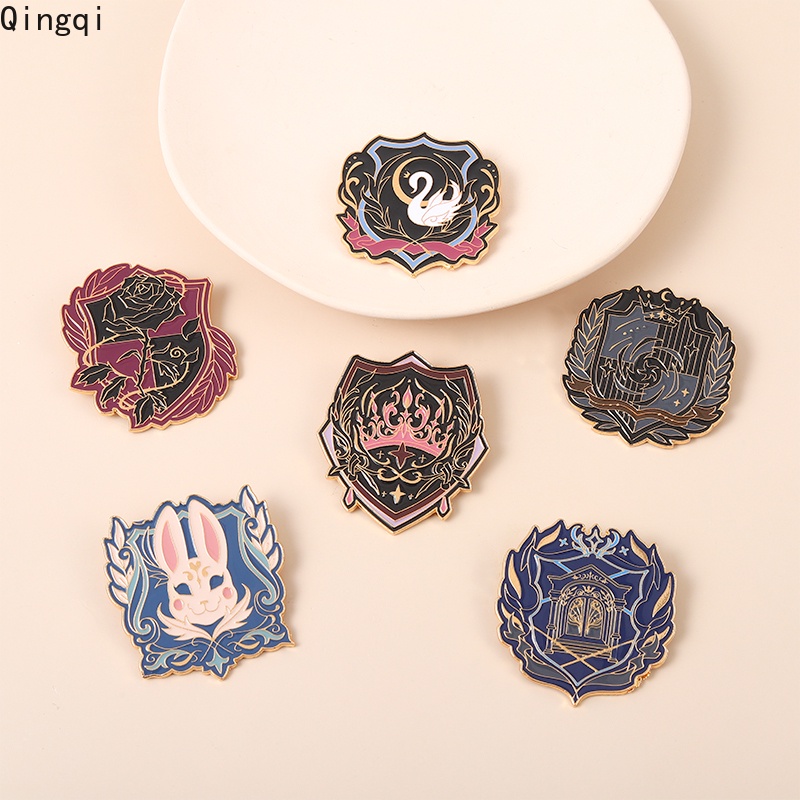 Bliss Bros Pin Enamel Bentuk Kelinci / Angsa / Penyihir / Bunga Mawar Untuk Aksesoris Wanita