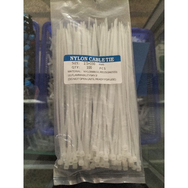 

Kabel ties Nylon Cable tie 15 cm isi 100 pcs warna putih