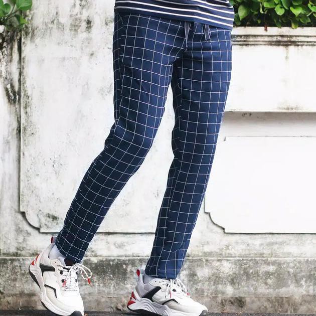 ❤️CELANA PRIA KOREA, CELANA TARTAN PRIA / CELANA MOTIF KOTAK KOTAK / CELANA CHINO PANJANG - 27,