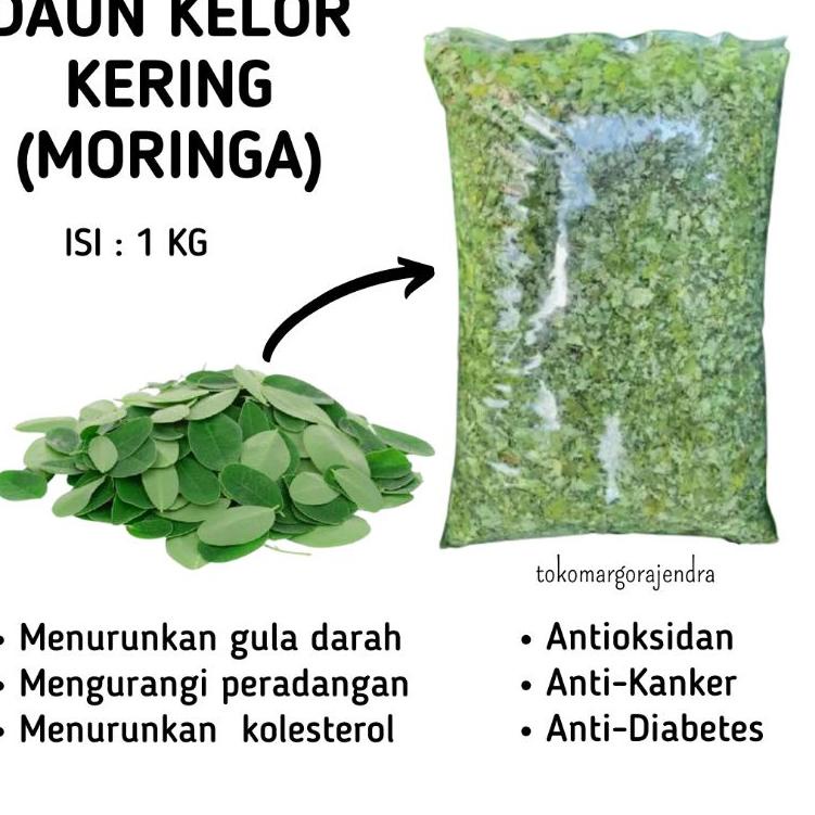 

(PROMO RD996) PROMO Daun Kelor Kering 1kg Murni 100% Daun Moringa Murah ✻