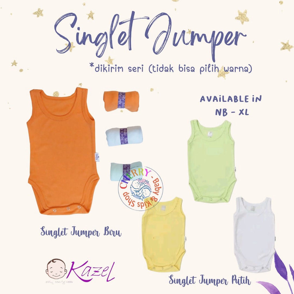 Singlet Jumper Bayi &quot;KAZEL&quot; Kualitas Ekspor 3 pcs CBKS Half