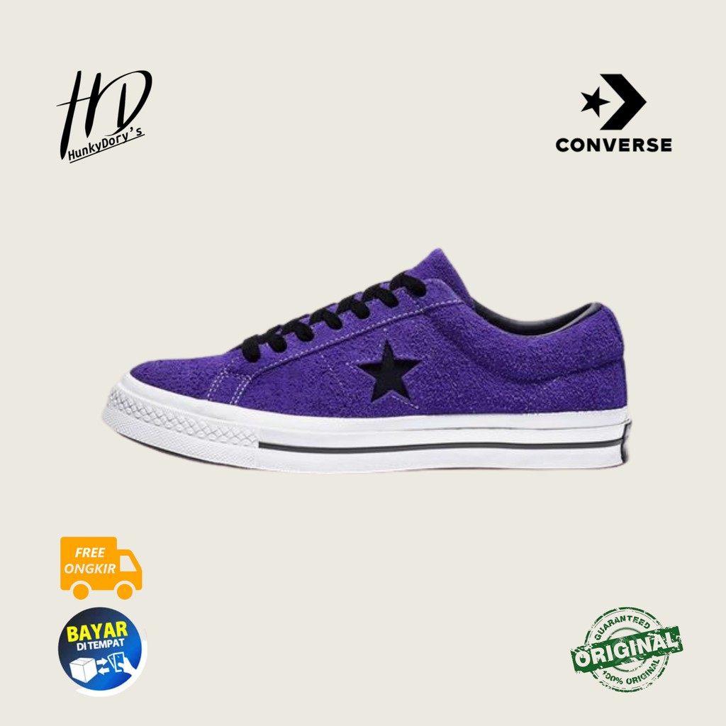 SEPATU PRIA MURAH CONVERSE ONE STAR OX SUEDE 45TH ANNIVERSARY 'COURT PURPLE' ORIGINAL