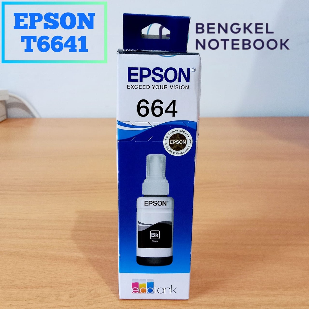 Jual Tinta Epson Ink Bottle T6641 T6642 T6643 T6644 Black Untuk L100l110l120l200 L210 L220 5283