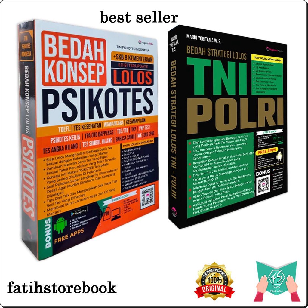 PAKET BUKU HEMAT PENGEMBANGAN DIRI & KARIR - BUKU PSIKOTES - BUKU POLRI - BUKU TES TNI POLRI - BUKU 