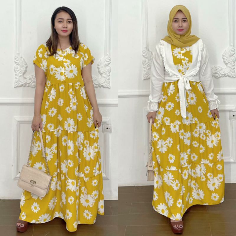 home dress set cardigan gamis susun terbaru termurah