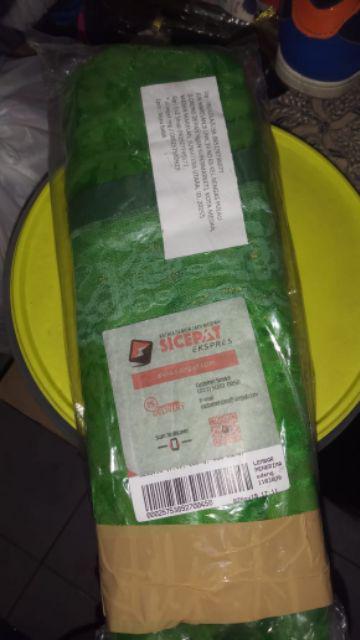 Tirai Pintu Magnet Batik Hijau/ Taiwan, Tebel List Jahit