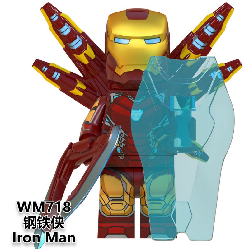 Mainan Anak Lego Iron Man Minifigure Murah WM6063 Ironman Minifigures Marvel Avengers Bricks Figure doctor strange wasp antman warmachine scarlet witch thor superman-IronmanWM718