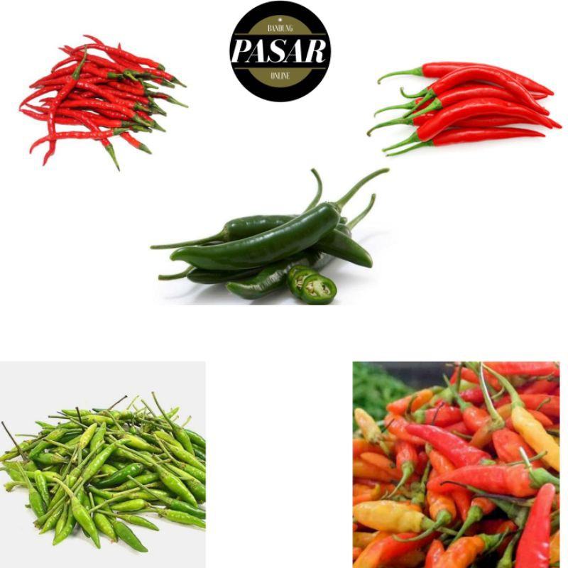 

Cabe rawit / cabe merah / gendot / hijau / cabe keriting Berat 100gr