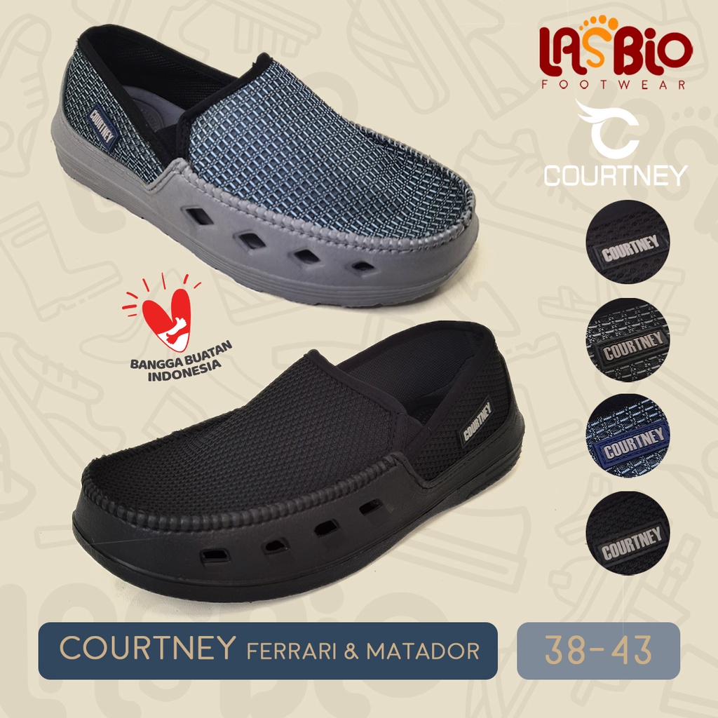 Sepatu Slop Slip On Kasual Pria Courtney Jonan Ferrari