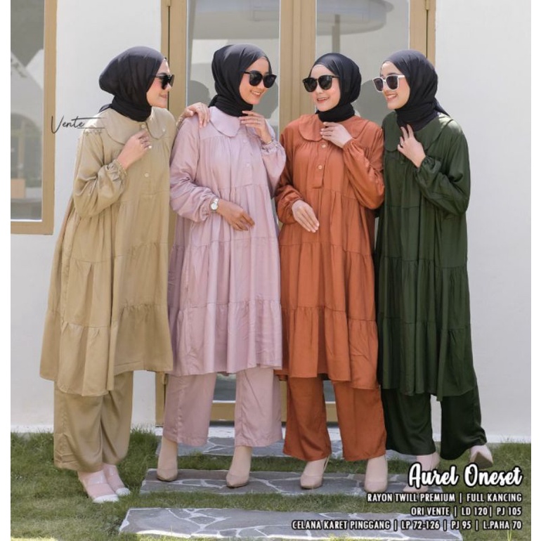 AUREL ONE SET BY VENTE | BAJU SETELAN LONG TUNIK POLOS