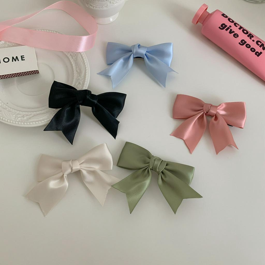 PREMIUM CLASSIC SATIN BOWKNOT HAIRPIN SWEET ALL-MATCH GIRL BANGS CLIP GIRLY FAIRY HAIR AKSESORIS RAMBUT PITA PANJANG KLASIK KPOP KOREA KOREAN HIGH QUALITY JENNIE BLACKPINK STYLE JEPIT JEPITAN RAMBUT PITA RIBBON BOW KNOT ANAK GIRL DEWASA WANITA