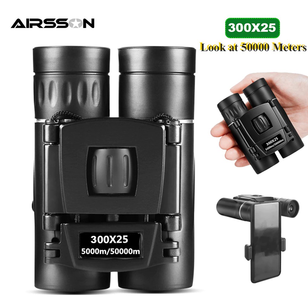 ARSSON Teropong Binocular Outdoor Magnification 300x25 Long Range Night Vision XB821PP HITAM