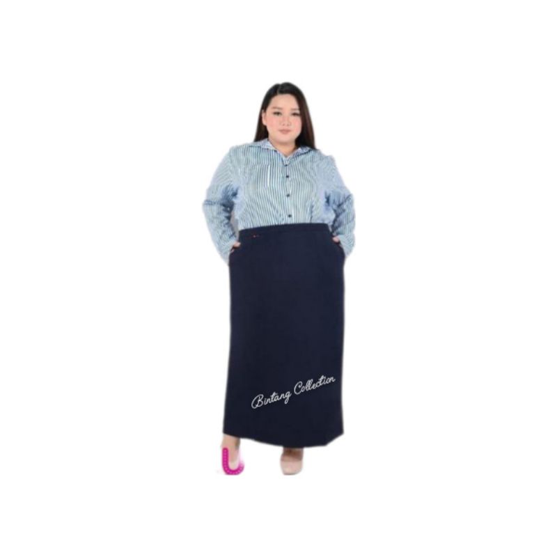 ROK SPAN PANJANG MAXI SKIRT BIG SIZE XXXL / ROK KERJA FORMAL / ROK SPAN JUMBO BB 70/100  KG//ROK SEPAN JUMBO