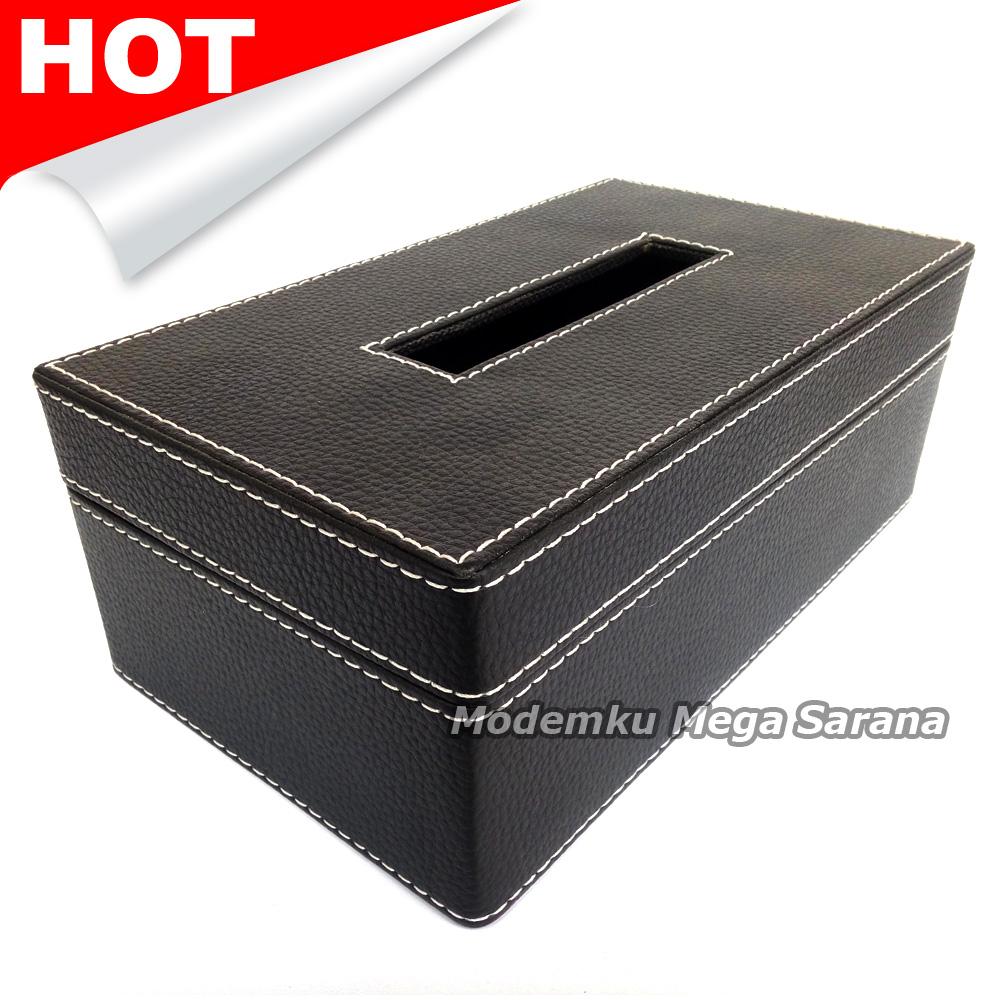 Kotak Box Tisu Vinyl 24x13x9 cm - Hitam