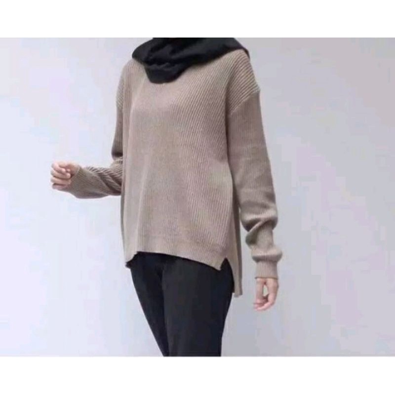 BOXY V-NECK VIONA/ATASAN RAJUT WANITA/BB,40-50-65,KG/SWEATER RAJUT KEKINIAN