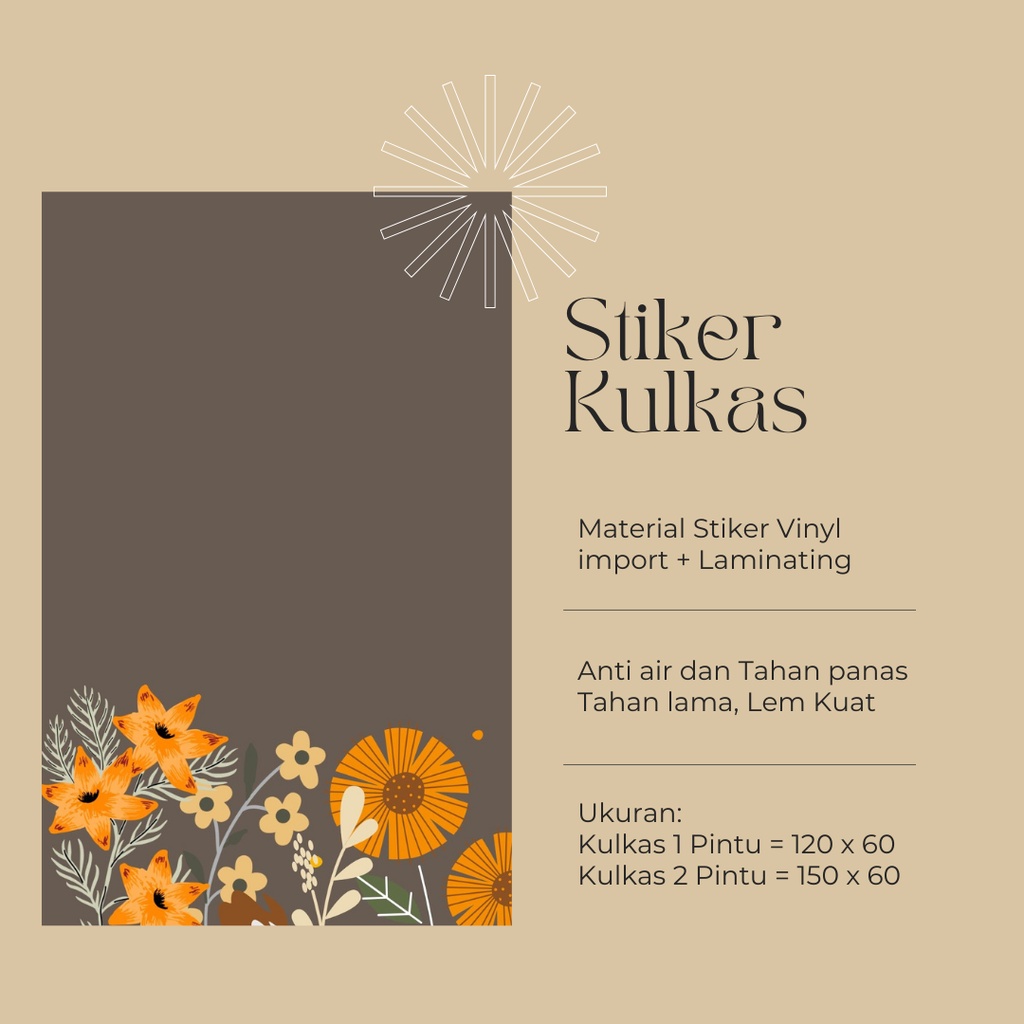 Stiker Kulkas 1 Pintu dan 2 Pintu motif Minimalist kode MT-63 - FX