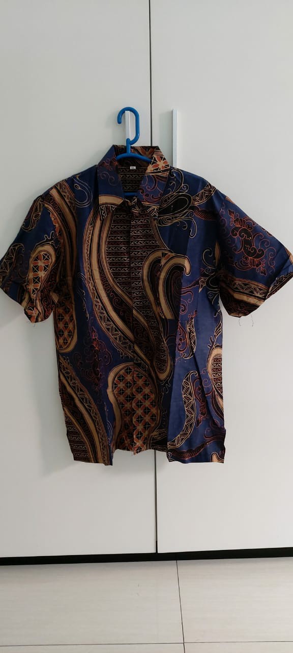 Batik Couple Keluarga Modern Sania Ruffle Ori Ndoro Jowi Dnt Motif Banyu Mili Navy Termurah Shopee