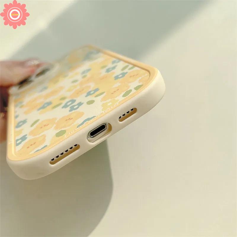 Soft Case TPU Motif Bunga Kuning Retro Untuk IPhone 7 8 Plus 12 13 11 Pro Max X XR XS Max 6 6s 7 Plus 8 Plus SE 2020