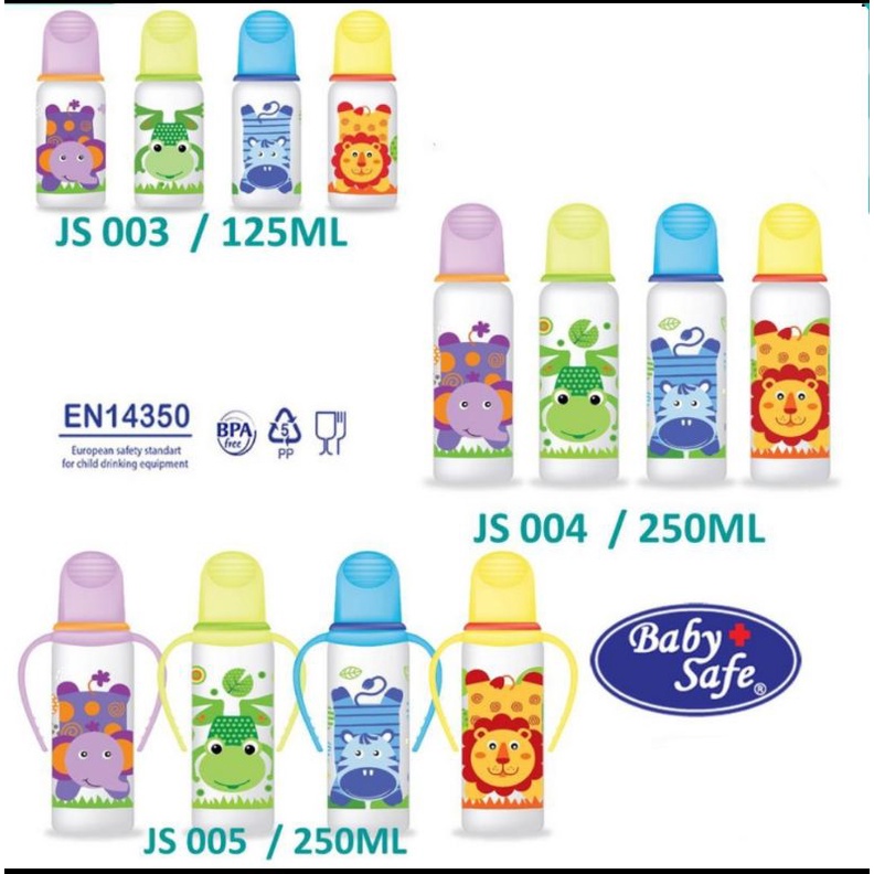 Baby Safe Botol Susu Bayi/ Feeding Bottle 125ml &amp; 250ml JS003-JS005