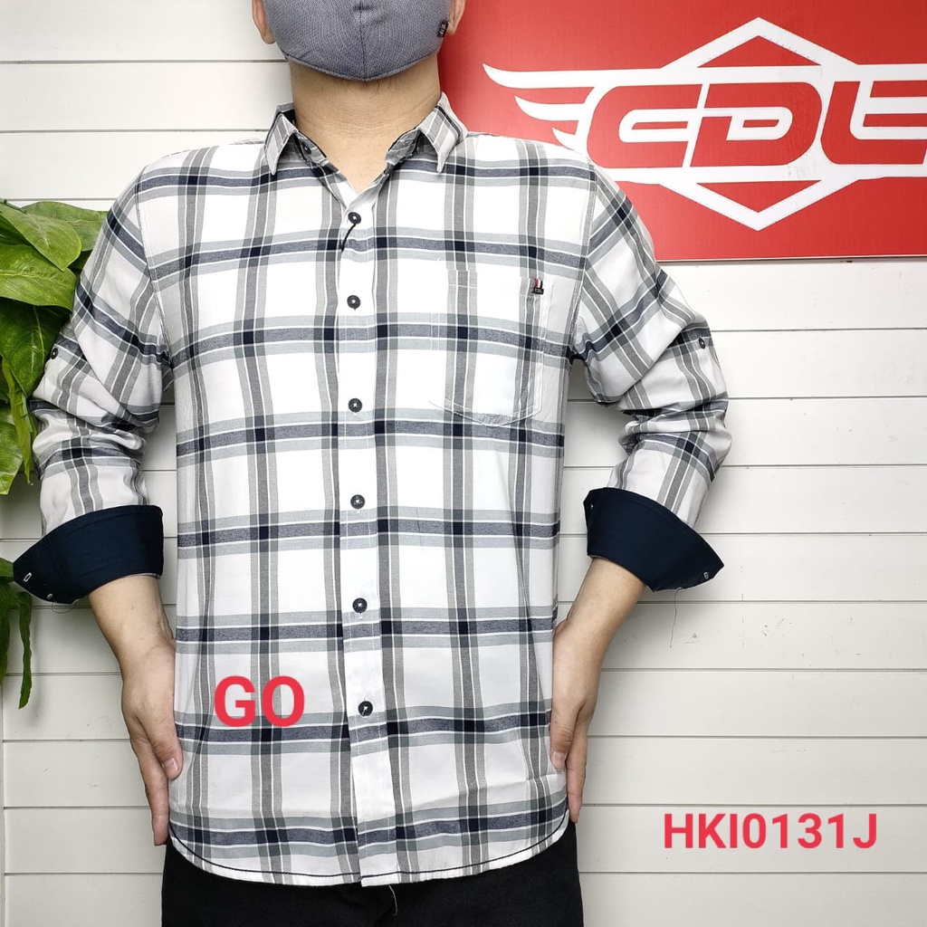 gos KBSRB CDL By (CARDINAL) Pakaian Pria Kemeja Hem Casual Slimfit Lengan Panjang Motif Distro Original